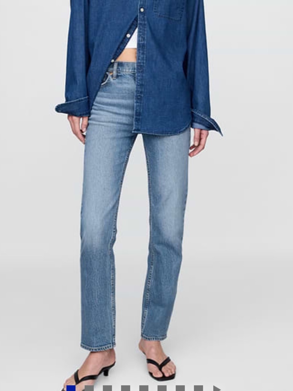 Gap High Rise ‘90s Slim Straight Jeans, New Medium Wash, 27S